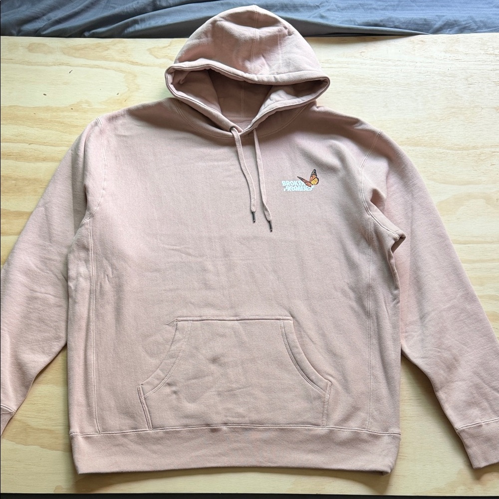Men's Blush Pink Butterfly Pullover Hoodie